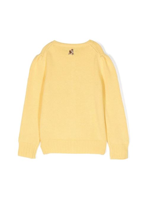 Cardigan Bambina giallo con ricamo all over POLO RALPH LAUREN | 312916553001